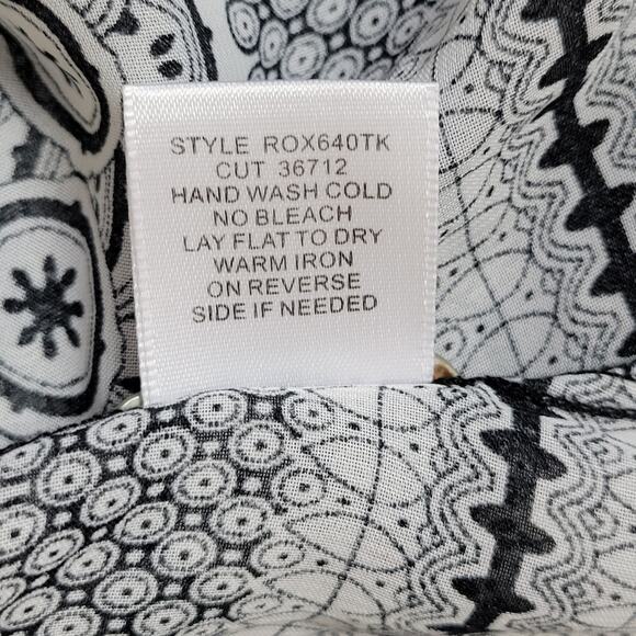 Valerie Stevens M Button Front 3/4 Raglan Sleeve Scoop Neck Lace Blouse Top - Picture 16 of 16